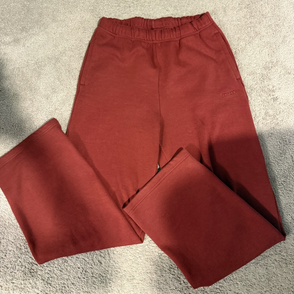 Skims Cotton Fleece Straight Leg Sweatpants